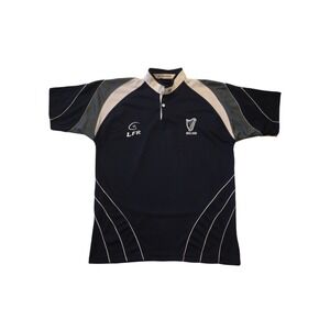 Live For Rugby LFR Ireland Rugby Jersey Shirt Mens XL Black Harp Crest Polo